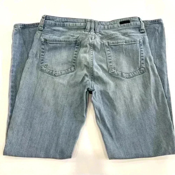 KUT  From The Kloth Womens Lightwash Distressed Denim Straight Leg Jeans Size 4 - Picture 5 of 8